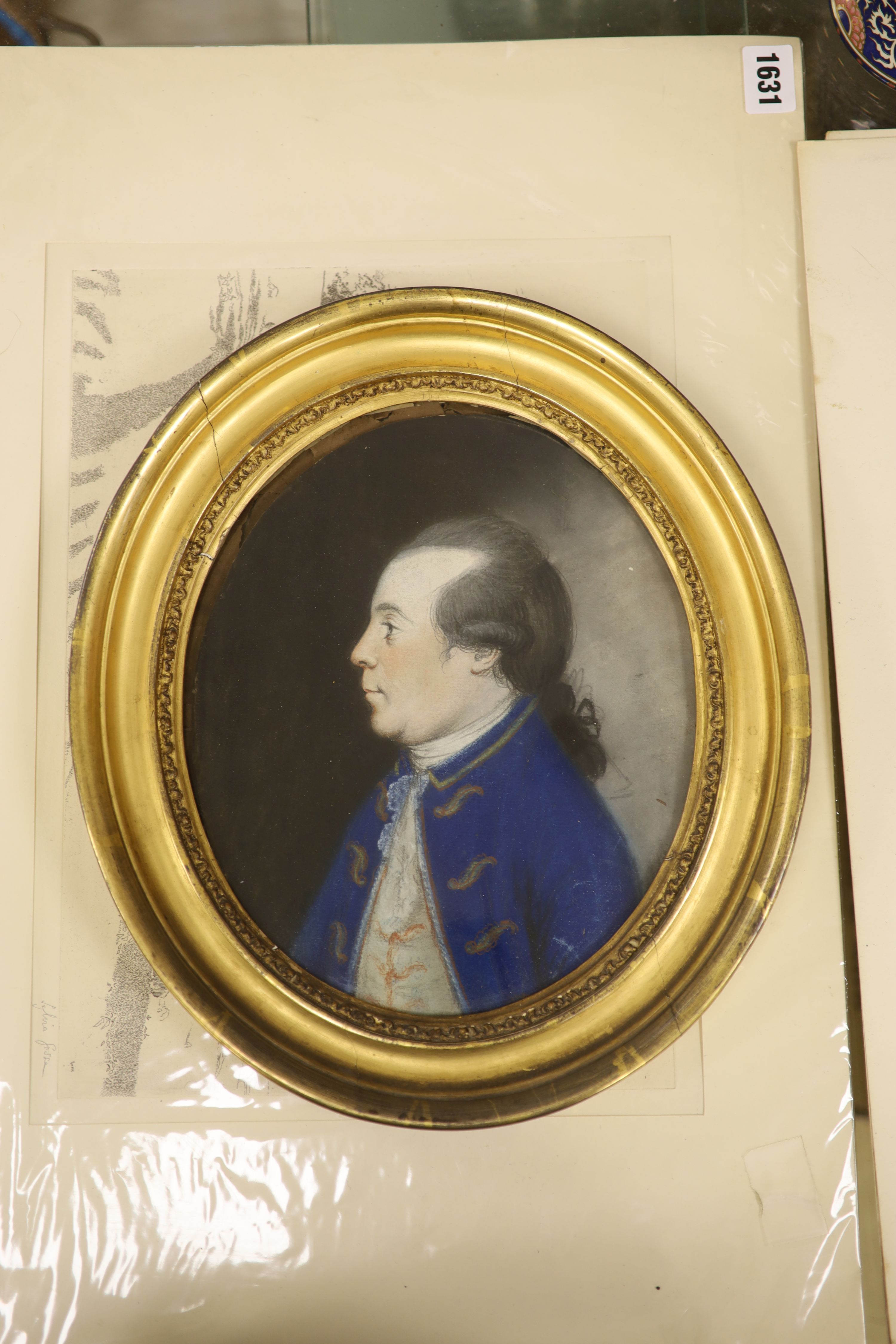Attributed to Hugh Douglas Hamilton (1734-1808) pastel, Sir Richard Johnston Bart., 26 x 21cm